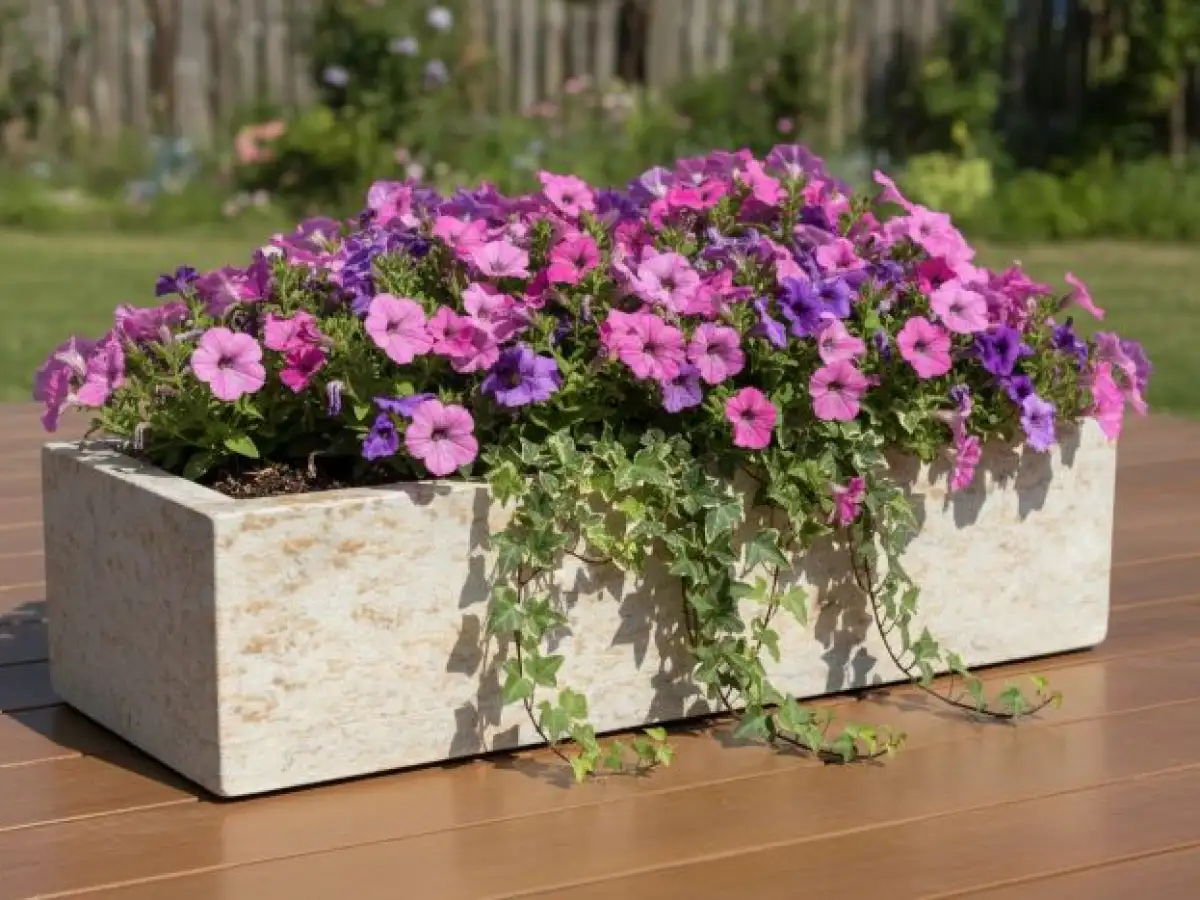 Kamenný květináč - lepený rozměr 60x25x15 cm