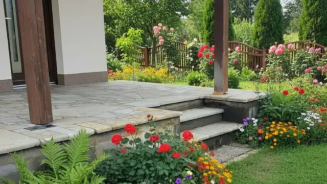 Anglická pískovcová dlažba 4 cm – nepravidelný přírodní kámen pro terasy, chodníčky a okolí bazénů
